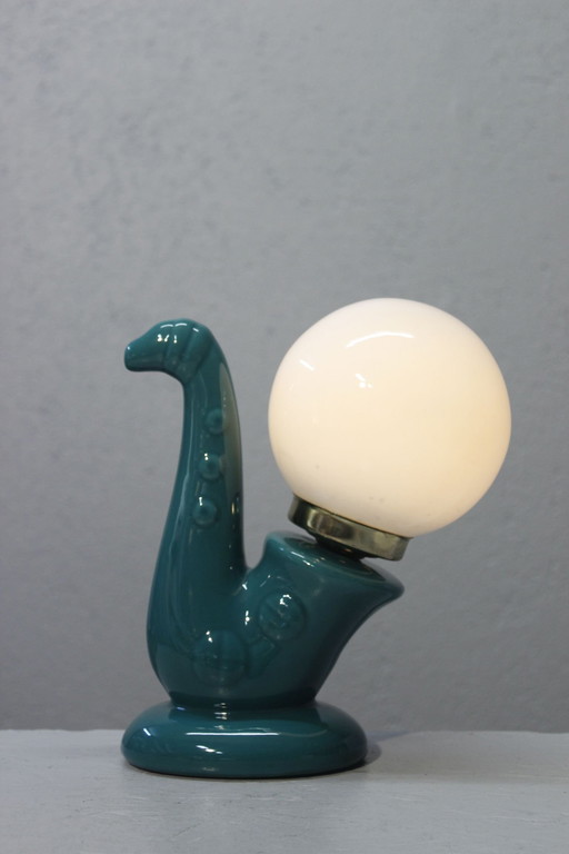 Lampe Vintage Saxophone Céramique & Opaline Design 1980S