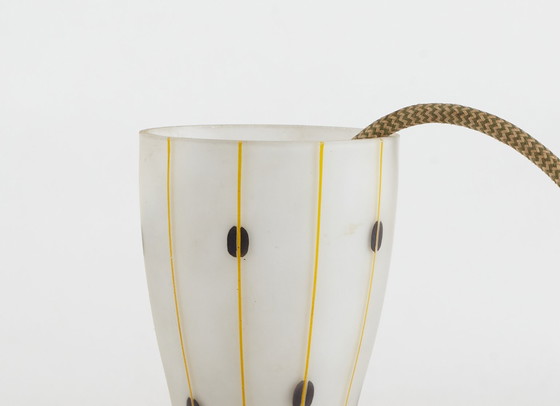 Image 1 of Jaren 50, Fifties, Mid Century Melkglazen Hanglamp