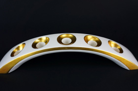 Image 1 of PORTACANDELE in porcellana moderno di metà secolo Lindner Kueps Bavaria anni '50