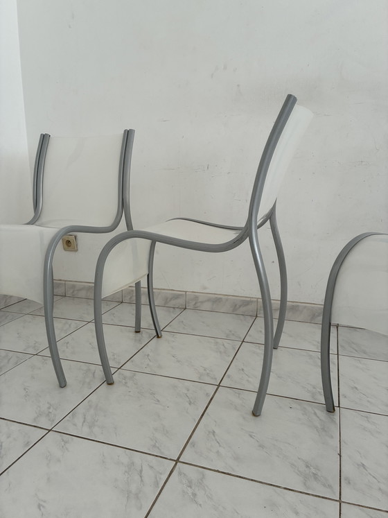 3x Vintage FPE Chair Ron Arad Kartell Italy Set Price – Dining chairs, Plastic, Aluminium (photo 6 of 15)