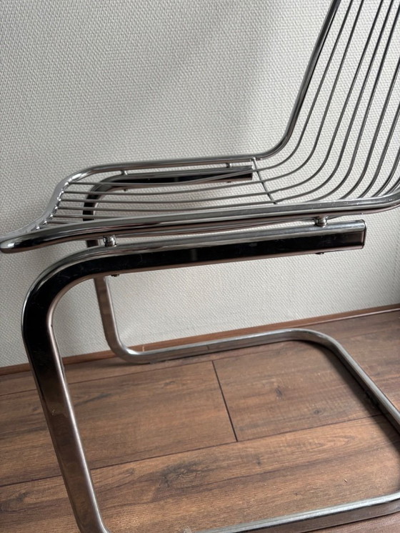 Image 1 of 4x Vintage wire chairs chrome