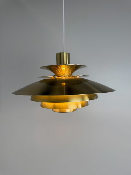 Suspension Jeka « Verona » de Kurt Wiborg – Design d'éclairage danois à plusieurs niveaux (années 1970)