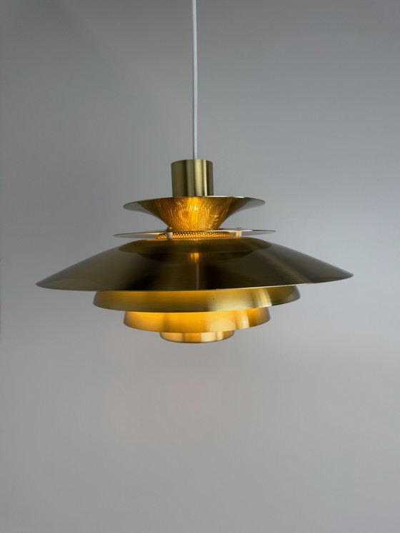 Image 1 of Suspension Jeka « Verona » de Kurt Wiborg – Design d'éclairage danois à plusieurs niveaux (années 1970)