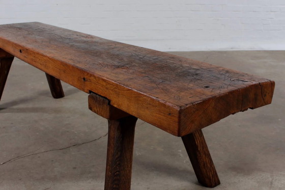 Banc de Boucher Restauré, Banc d'Assise, Table Basse, Banc à Fleurs – Wood, Industrieel (photo 7 of 12)