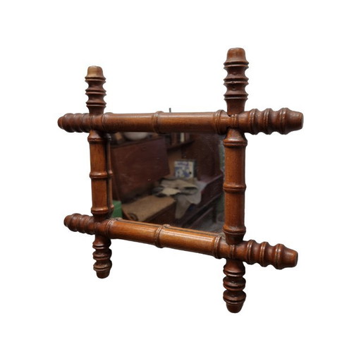 Kleine vintage Faux bamboe spiegel