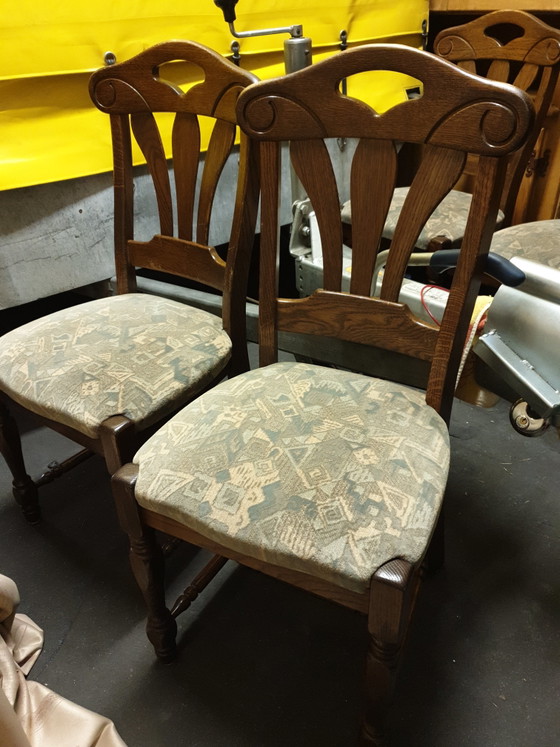 Image 1 of 6 eiken eetkamer stoelen 
