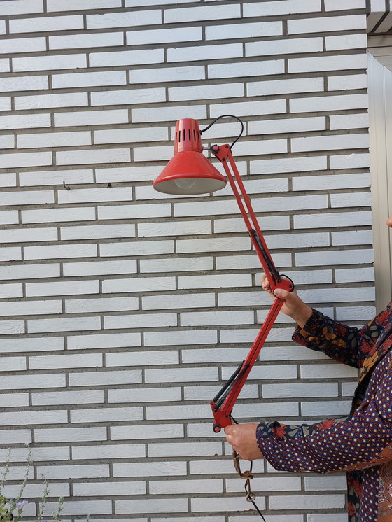 Image 1 of Lampada da architetto rossa vintage