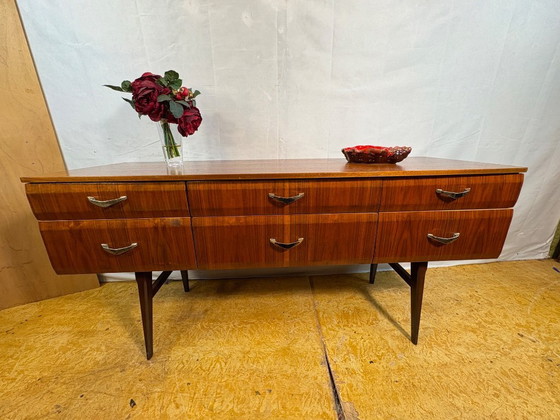 Image 1 of Mid-century retro vintage tola wood sideboard by Meredew, designed by Alphons Loebenstein 1960s   This stunning tola wood sidebo