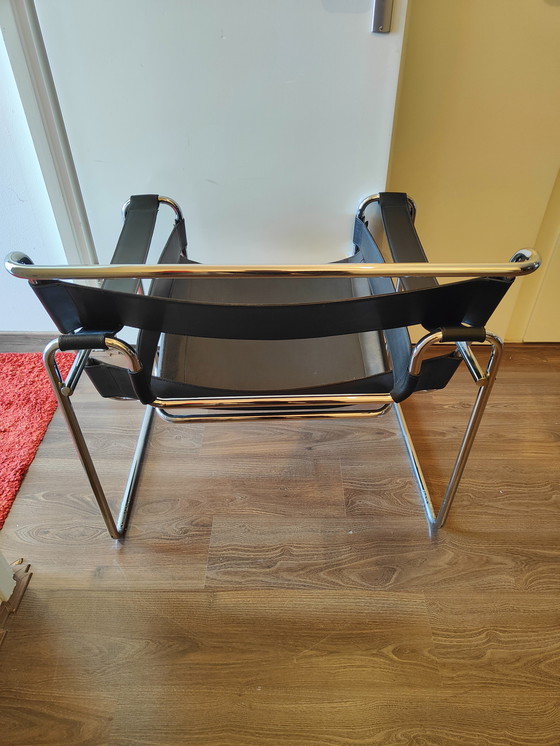 Image 1 of Wassilly style Design stoel in Italiaans leer zwart