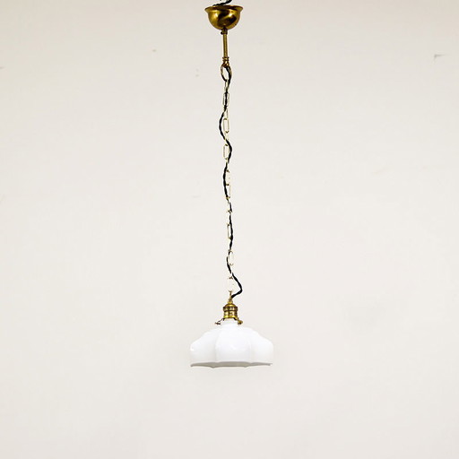 Lámpara colgante Art Déco de opalina
