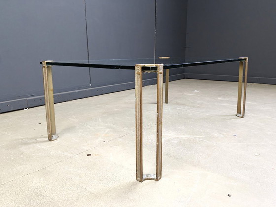 Image 1 of Peter Ghyczy T24 Pioneer Glass and Cast Brass Rectangular Coffee Table