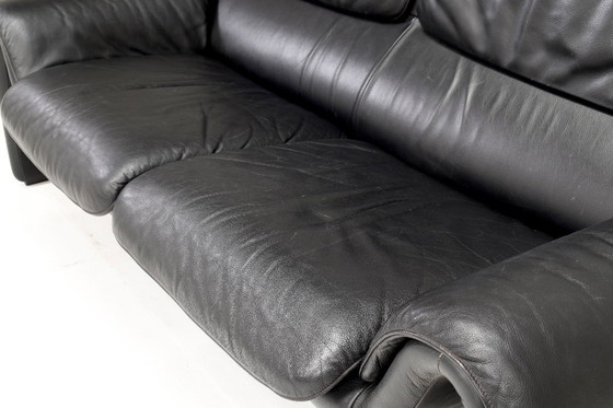 Image 1 of De Sede DS-2011 Divano a due posti in pelle nera, Svizzera - anni '80-'90 circa