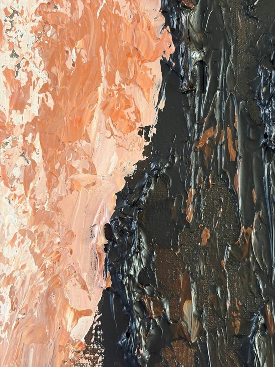 Image 1 of Pine I – Abstract expressionist painting inspired by tree bark | 50x50 cm