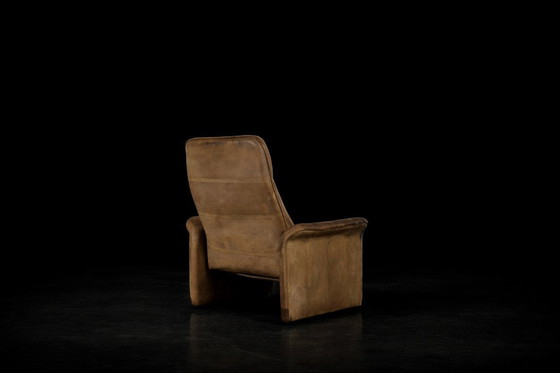 Image 1 of Originele vintage brutalistische DS-50 loungestoel van De Sede, bekleed met buffelleer, jaren 70.