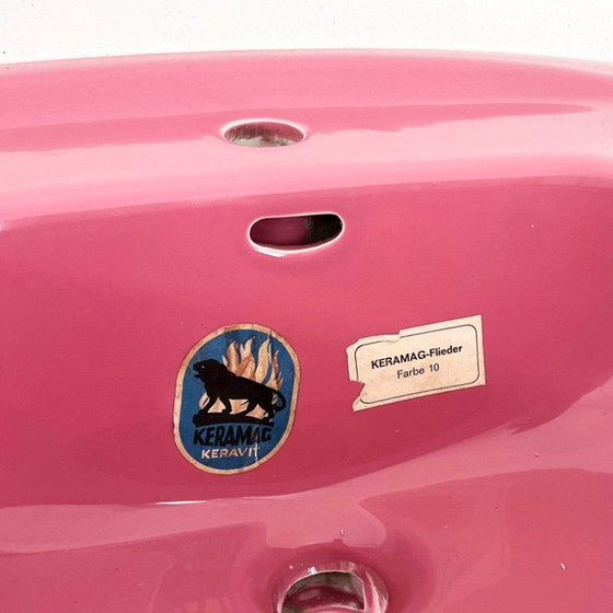 Image 1 of Vintage roze wastafel van Keramag Keravit, jaren 80.