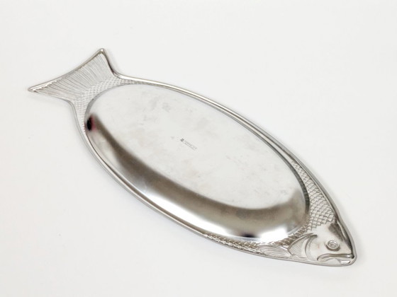 Image 1 of Piatto da portata vintage WMF Cromargan per pesce, stoviglie tedesche in acciaio inossidabile