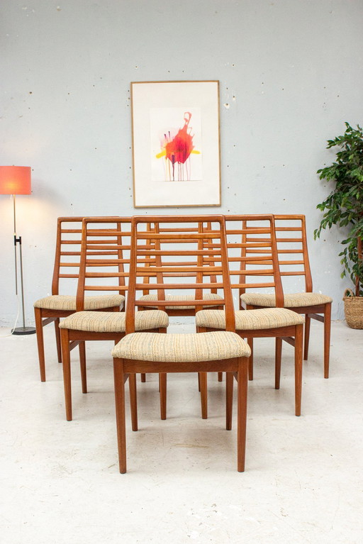 6X Vintage Teak Stühle Midcentury Danish