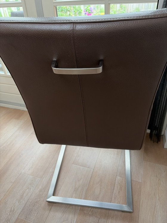 Image 1 of 6 leren eetkamerstoelen met buitengewoon comfortabele zit