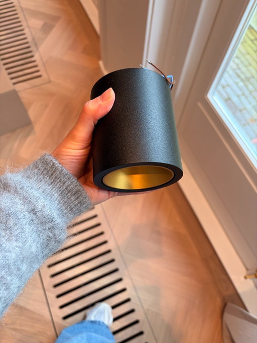 DeltaLight Aufputz-Spots schwarz/gold – dimmbar – 4/5 Stück