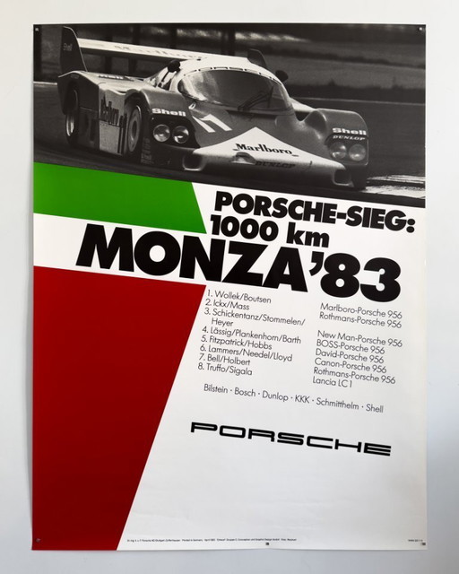 Original Vintage 1983 Porsche Monza 1983 Poster / Plakat - XL 76 × 102 cm