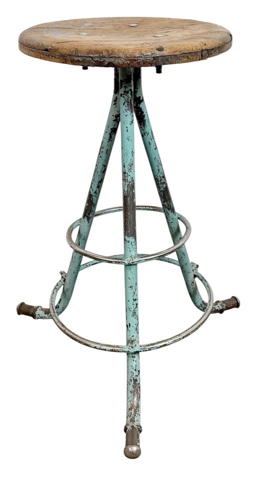 Green Industrial Workshop Stool, 1960s