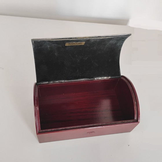 Image 1 of WOODEN BOX WITH STERLING SILVER LID