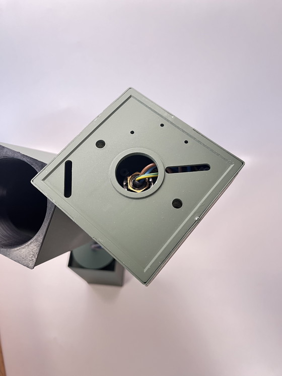 Image 1 of Philips NPS 69 plafondlamp 1970 nog in doos donker groen