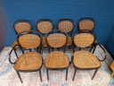 7x Vintage rattan chairs, model 215r, Thonet