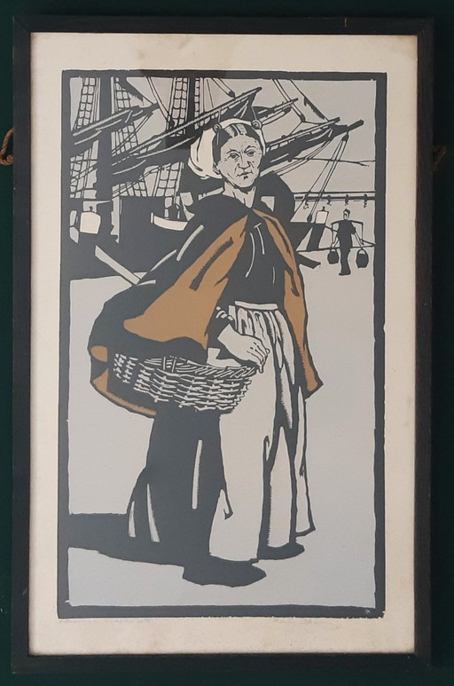 Scheveningsche visventster - linosnede