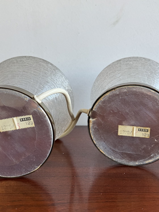 Image 1 of Pair of Doria Leuchten Table Lamps – Textured Globe Elegance