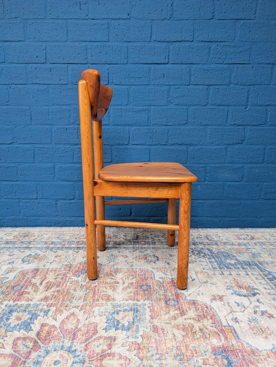 Image 1 of Vintage grenen eettafel met vier stoelen, jaren 70