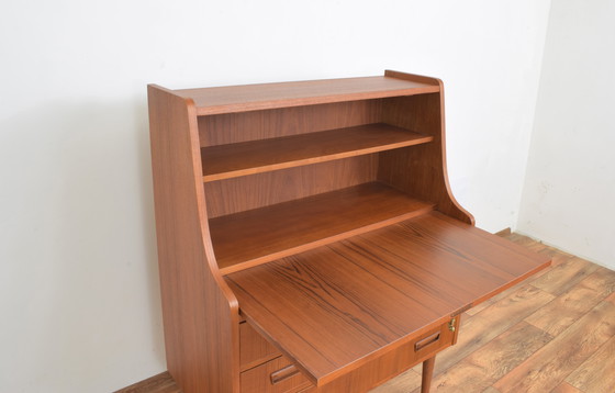 Image 1 of Mid Century Deense teakhouten secretaire van Gunnar Nielsen voor Tibergaard, 1960S.