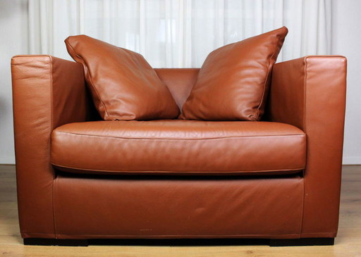 Loveseat Casamilano. Marrón/coñac, piel. Diseño: Paola Navona, serie: Pillopipe