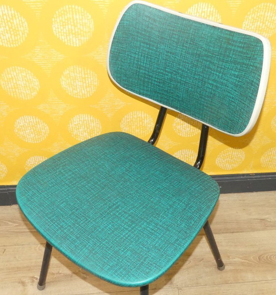 Image 1 of Chaise de cuisine des années 1960 + tabouret Métal style industriel