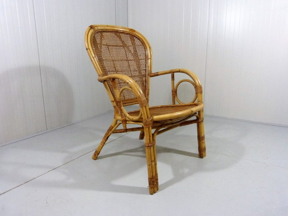 Image 1 of Poltrona italiana in rattan, anni '70
