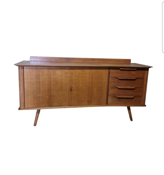 Credenza vintage anni '50 Mobile a muro Mobile TV – Credenze, Textile, Wood (photo 2 of 15)