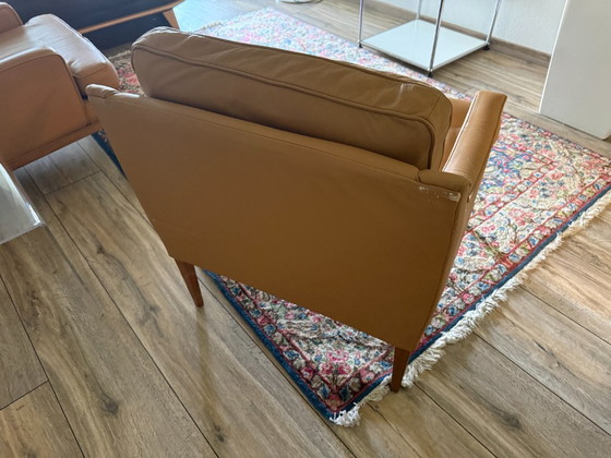 Image 1 of 2x originele Børge Mogensen fauteuil model 2207 Fredericia | leer