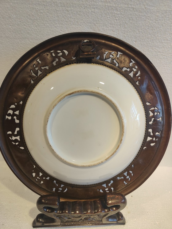 Image 1 of KPM Style Porcelain Portrait Reveuse Plaque Bronze Dore Box Hand Painted