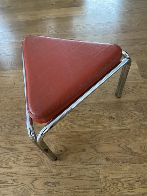 Two stools, vintage, chrome, imitation leather