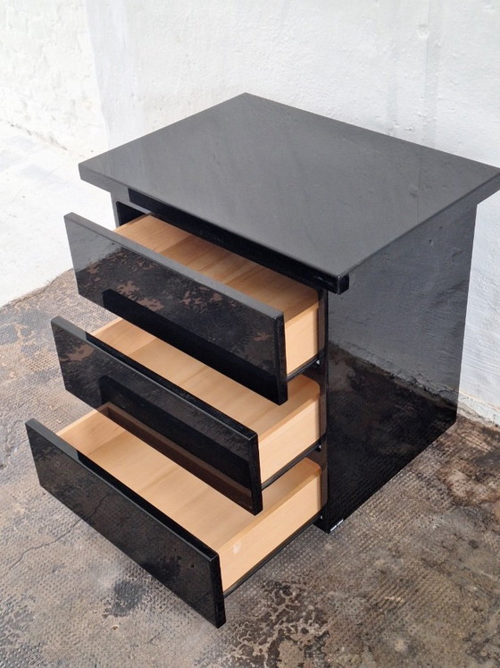 Roche Bobois David Lange High End Cabinet Chest of Drawers, Lacquered, Signed, 1970s – Wood (photo 10 of 16)