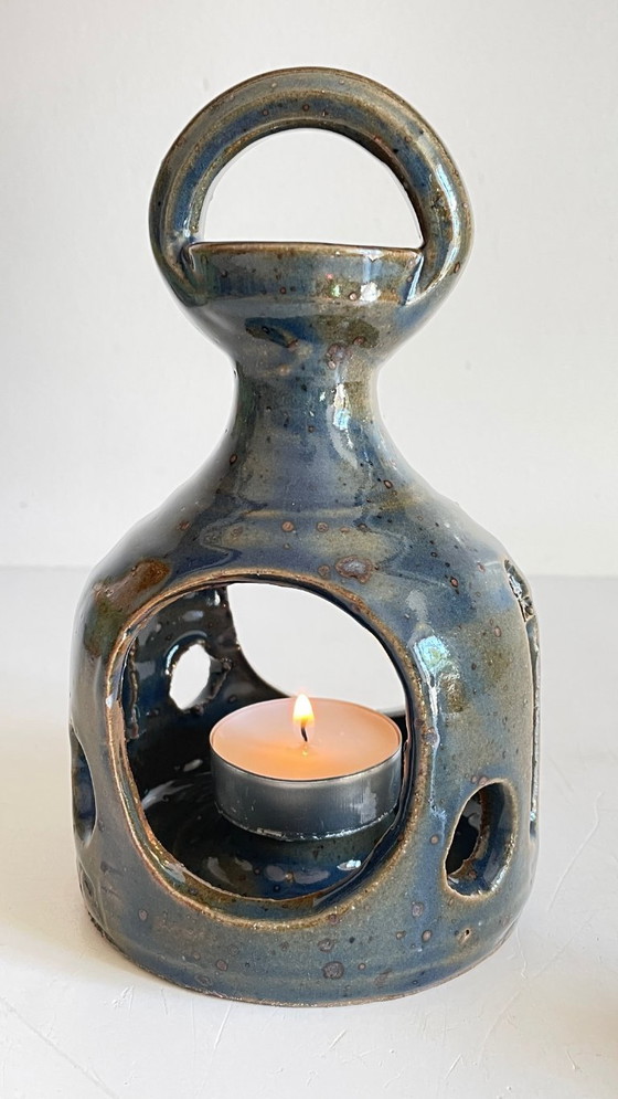 Image 1 of Vintage handcrafted stoneware candlestick
