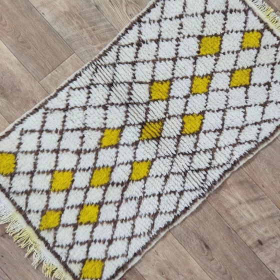 Image 1 of Moroccan Wool Mat (Small) – 100% Wool Boho Style Handwoven (113 × 63 cm)