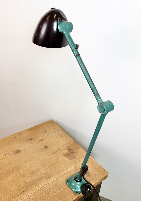 Image 1 of Large Green Industrial Workshop Table Lamp, 1960s