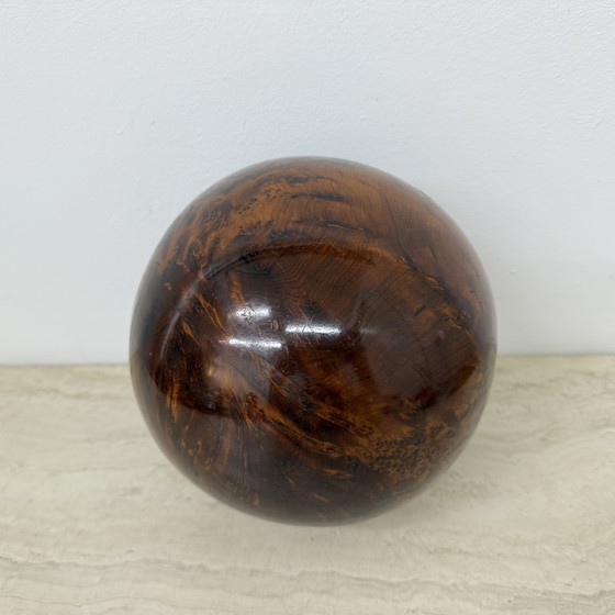 Image 1 of Large antique burl wood ball decorative wooden ball