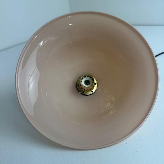 PAIR OF VINTAGE PINK OPALINE CONICAL PENDANT LIGHTS – Pendant lamps, Glass (photo 6 of 6)