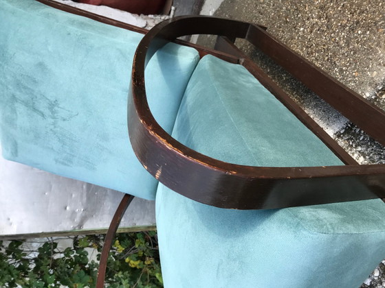Set of Adjustable Lounge Chairs Attributed to Jindřich Halabala, 1930s – Chairs and lounge chairs, Velvet (photo 9 of 12)