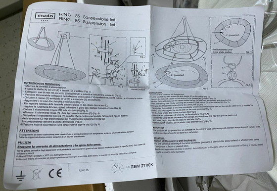 Image 1 of Modo Luce Ring 85 pendant lamp by Paolo Grasselli, new in box