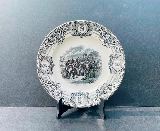 Image 1 of Boch - La Louvière plate * Napoleon series * Antique 19th century