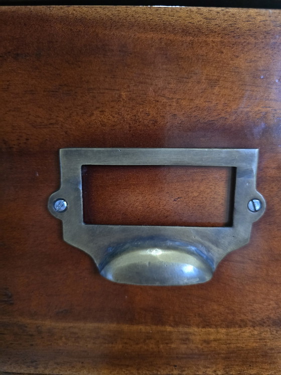 Image 1 of Cassettiera vintage in legno con 4 cassetti – stile biblioteca/farmacia