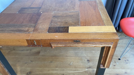 Image 1 of Wooden table 124 x 124 cm from old cabinets